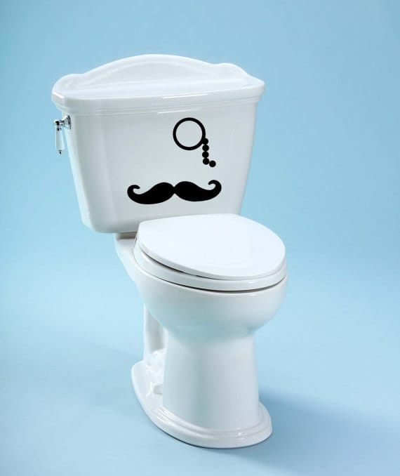 Monocle & Mustache For Your Toilet 