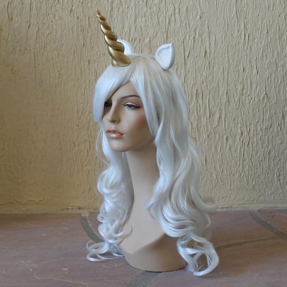 Wigs With An Attached Unicorn Horn