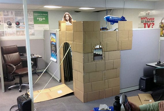 Office Cubicle Converted Into A Castle