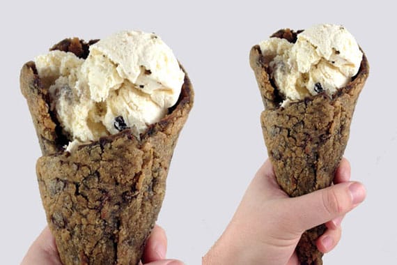 A Chocolate Chip Cookie Ice Cream Cone