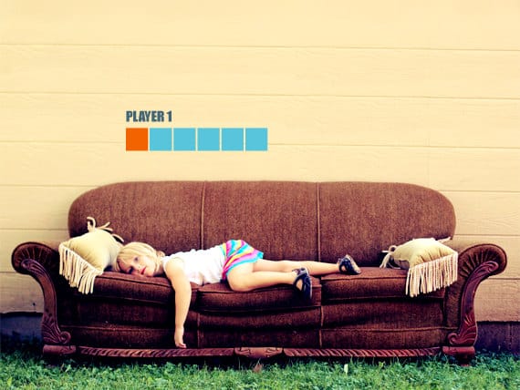 Ready? Sit! Couch Fighter Wall Decal