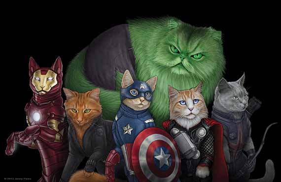 Cats As Comicbook Superheroes