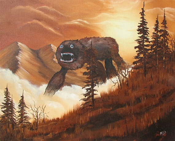 Boring Thrift Store Paintings Get Jazzed Up With Monsters