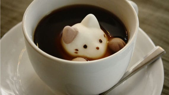 Fake Latte Art With Kitty Marshmallows