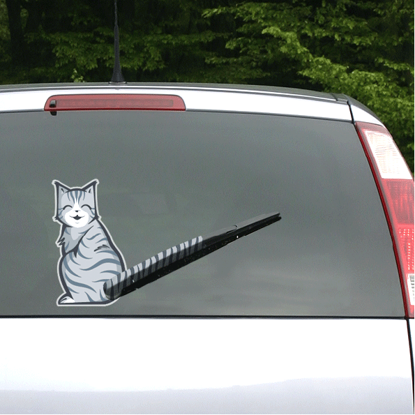 Kitty Tail Windsheild Wiper Decals