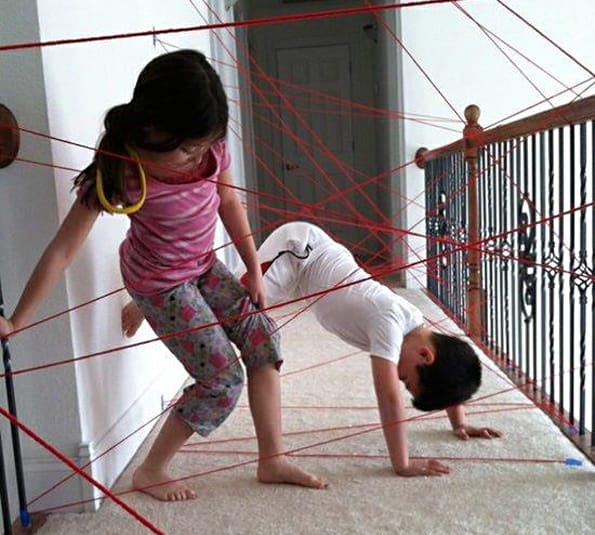 Make a Laser Grid Obstacle Course Out of Yarn