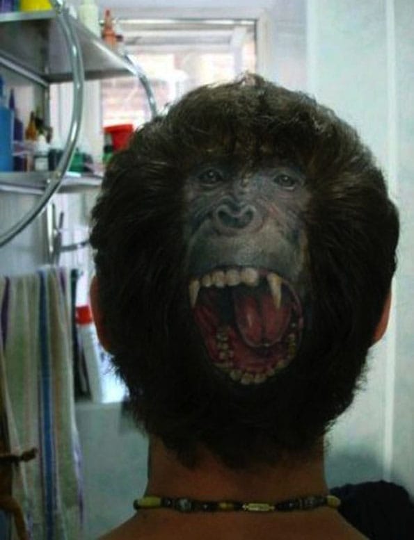 Badass Monkey Tattoo/Haircut