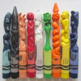 Characters Carved Out Of Crayons