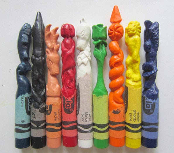 Characters Carved Out Of Crayons
