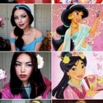Girl Transforms Herself Into Disney Princesses