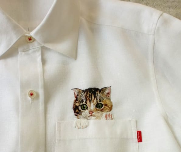 Shirts With Cute Kitties Peeping Out Of Pockets