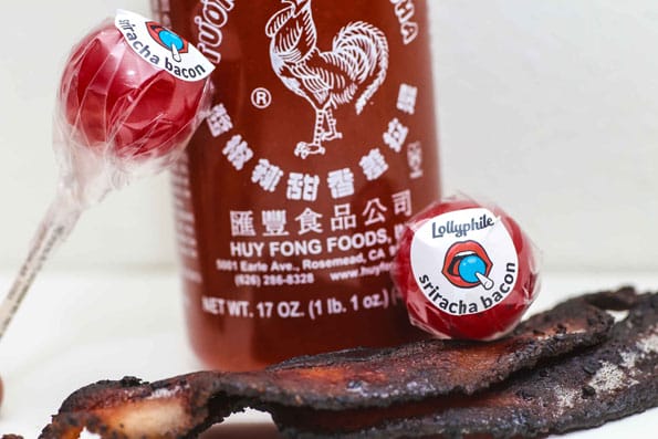 Bacon-Sriracha Lollipops