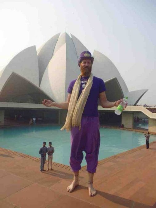 Behold the Purple Clad Giant Optical Illusion!