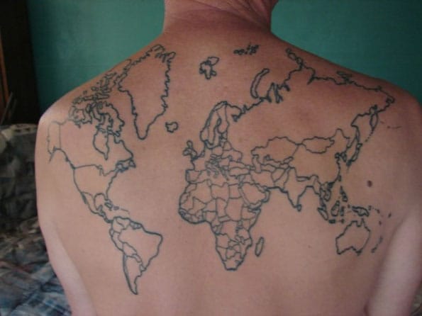 Man's Back Tattoo Shows His Travels