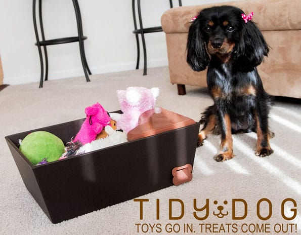 Treat Dispensing Bin Teaches Your Dog To Tidy Up