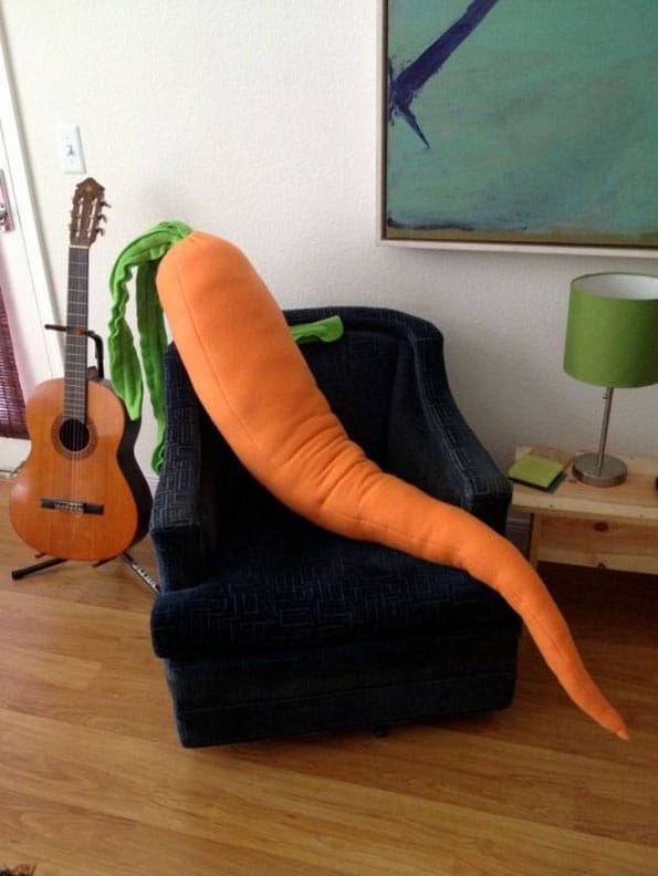 For The Lonely Bunny: Giant Carrot Body Pillow
