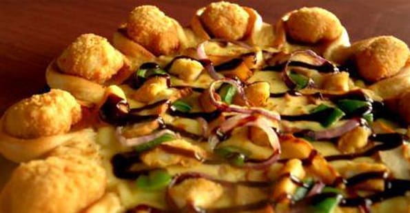 Pizza with Chicken Nugget Crust