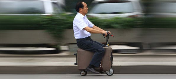 Old Suitcases Upcycled Into... Motorized Scooters? 