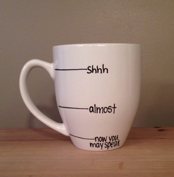 Warning Coffee Mug Indicates When It's Safe To Talk