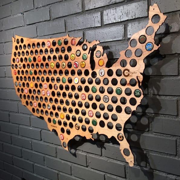Collect & Display Your Bottle Caps With The Beer Cap Map