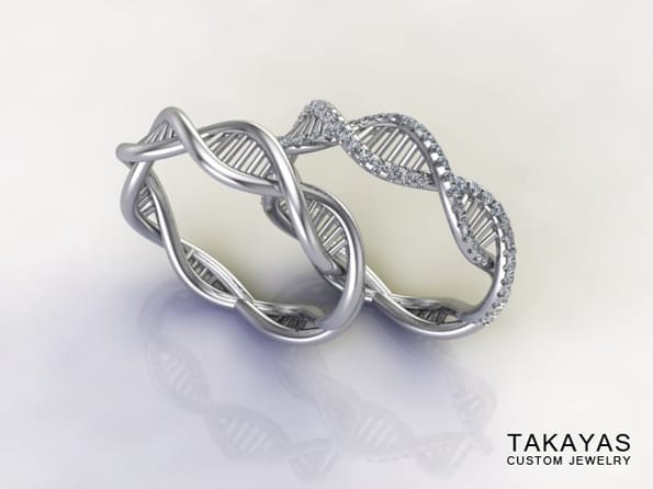 The DNA Wedding Band Set Is For Science Loving Lovers