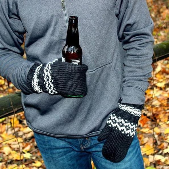 Keep Your Hands Warm And Beer Cold With Beer Koozy Mittens