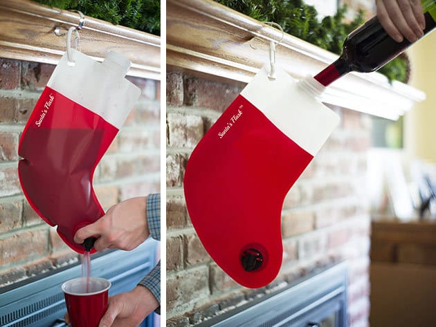 Santa's Flask: A Plastic Stocking To Fill With Your Favorite Hooch