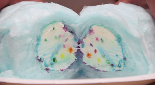 The Ice Cream Burrito Is Wrapped In Cotton Candy!