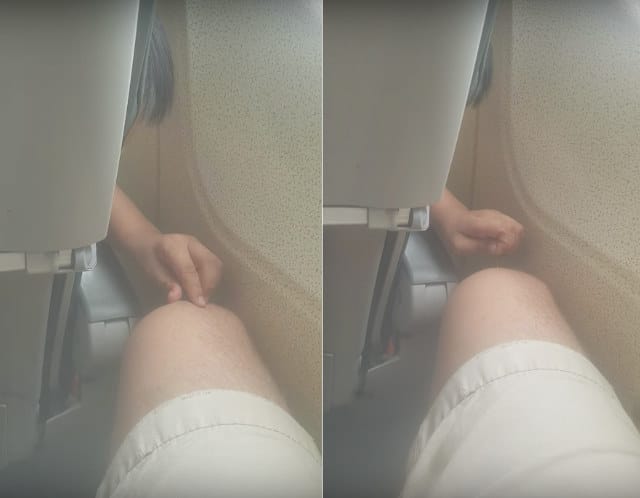 A Guy On A Plane Wakes Up To A Kid Pulling His Leg Hair