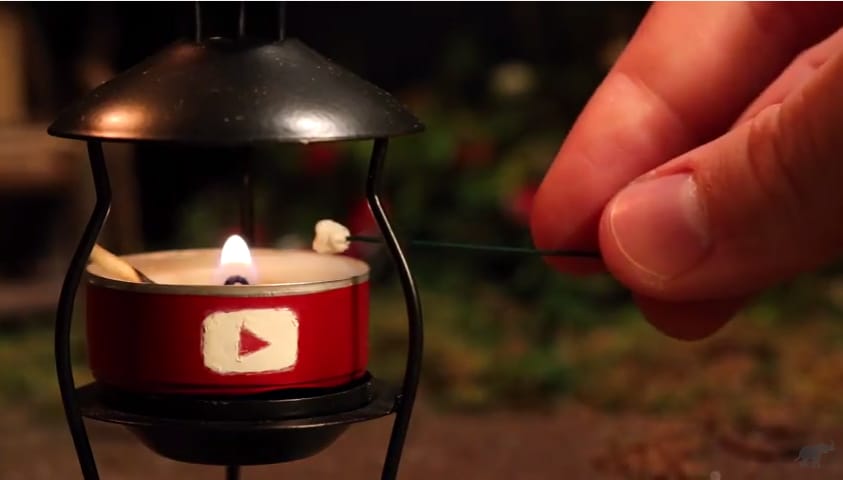 Making Miniature S’mores On A Miniature Camping Trip…