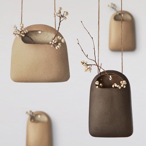 Elegant Japanese style pocket hanging vases