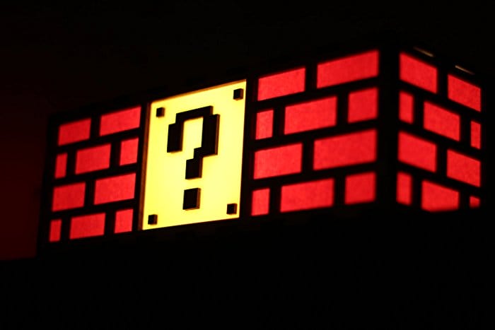 Mario Question Mark Brick Lamp