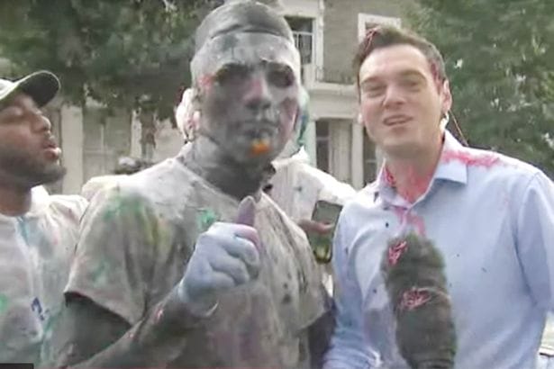 Notting Hill Carnival Left Sky News Presenters In Shocked By Covered Him In Colorful Paint