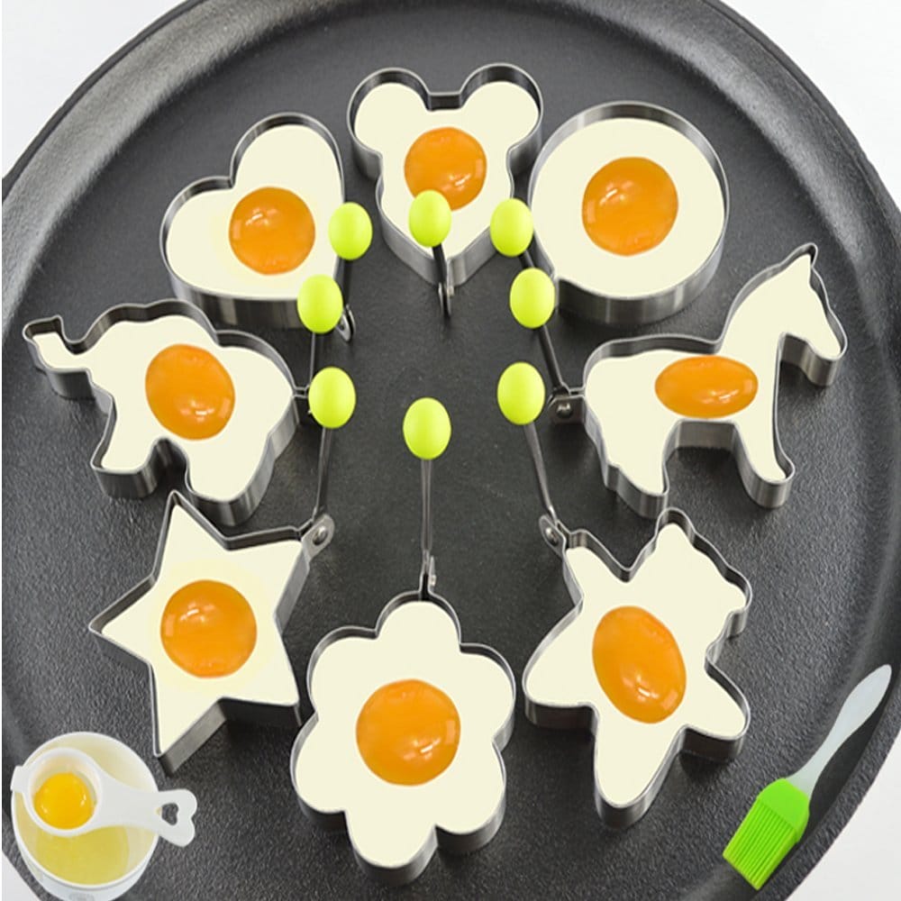 Stainless Steel Egg Mold Pancake Ring Set of 10