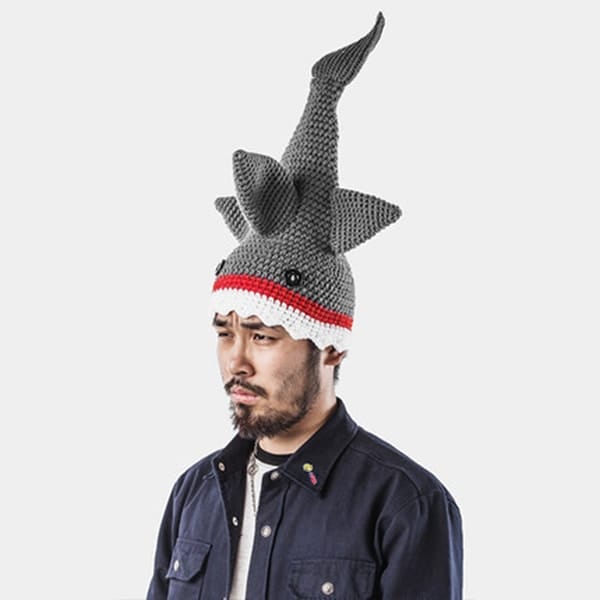 Novelty Knitted Shark Attack Hat