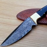 Handcrafted Damascus Hunting Knife and Cover