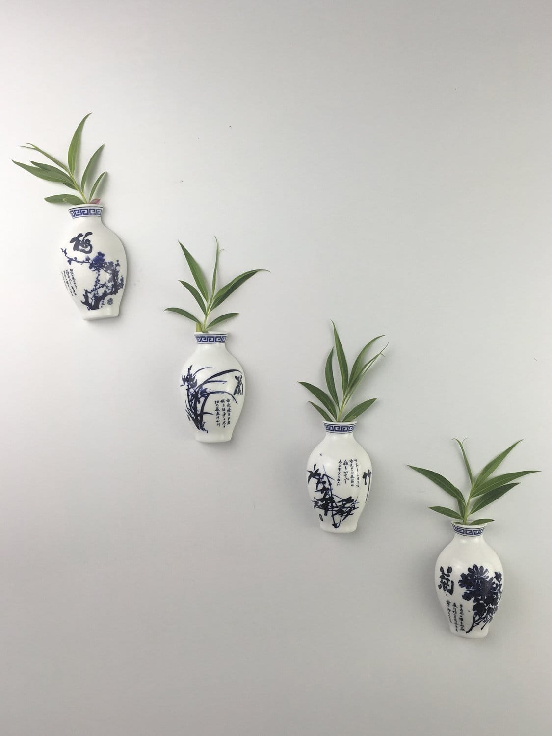 Grow Plants in Oriental Ceramics Vase Refrigerator Magnets