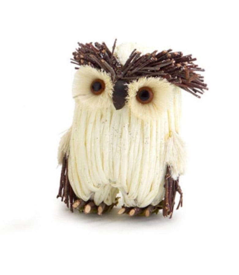 Woodland Owl Christmas Ornament With Raised Eyebrows