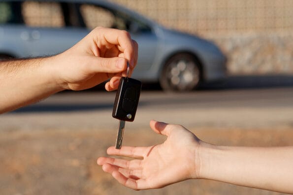 buying new car or used car or passing driving test key