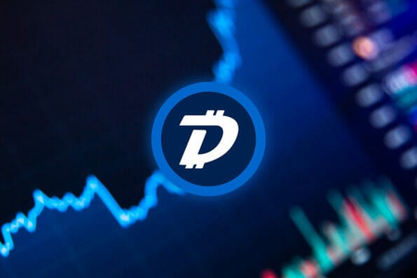 DigiByte Cryptocurrency. DGB coin growth chart on the exchange, chart