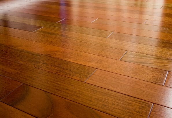 wide angle of brazilian cherry hardwood floor